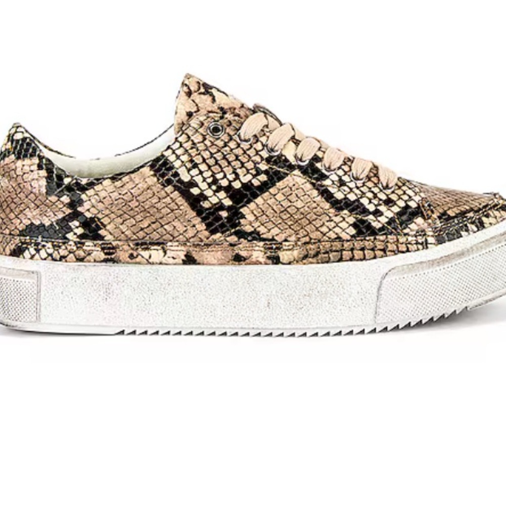 All Saints Trish Leather snakeskin print platform sneakers